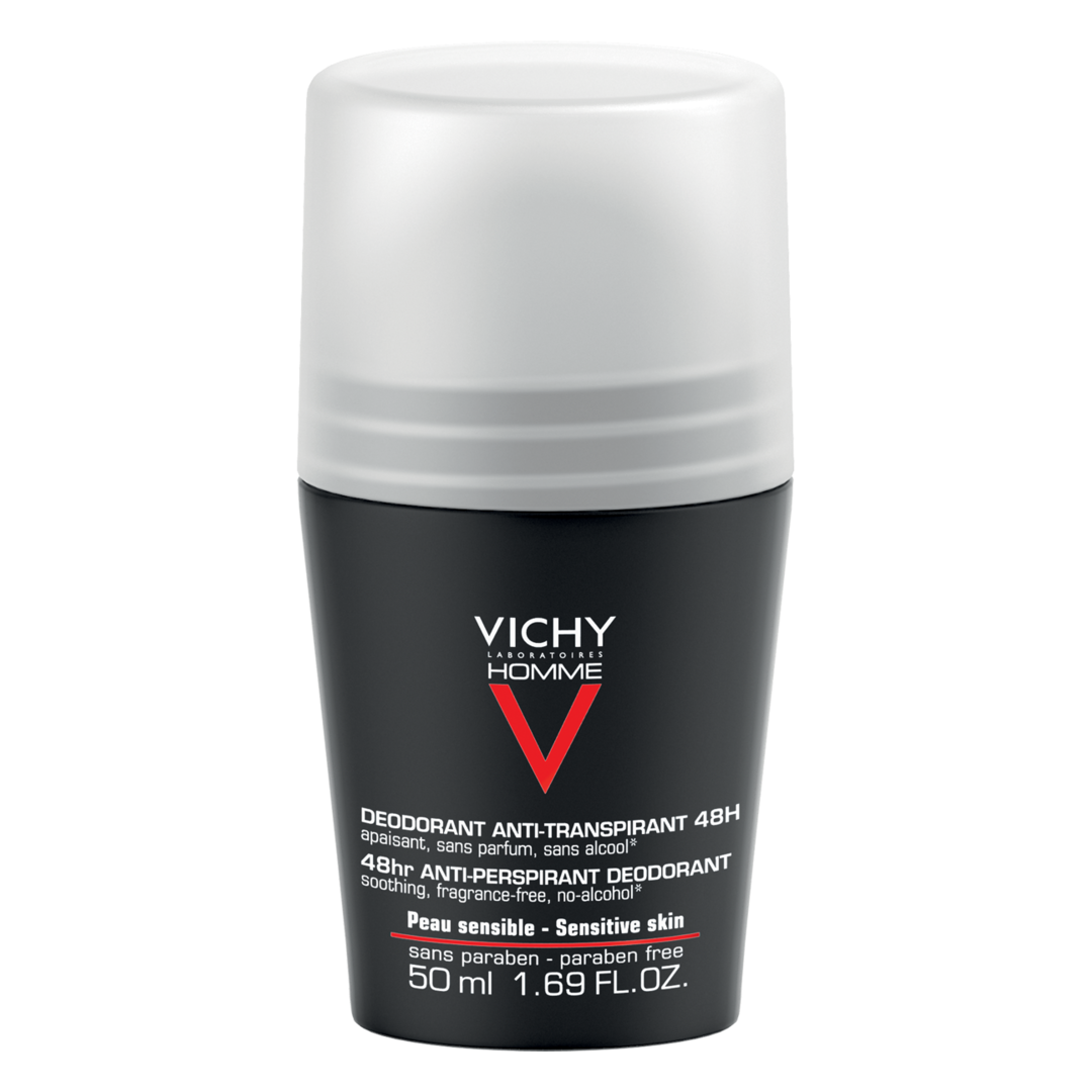 Vichy Homme 48hr Anti Perspirant Sensitive Skin Deodorant Roll-on
