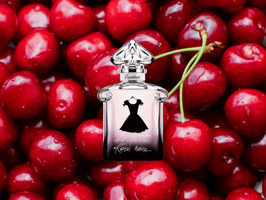 An image featuring four luxury perfumes: Acqua di Parma Oud & Spice, Amouage Guidance 46, a third perfume with a pink bottle, and a fourth perfume with a brown bottle and a crest-like logo.