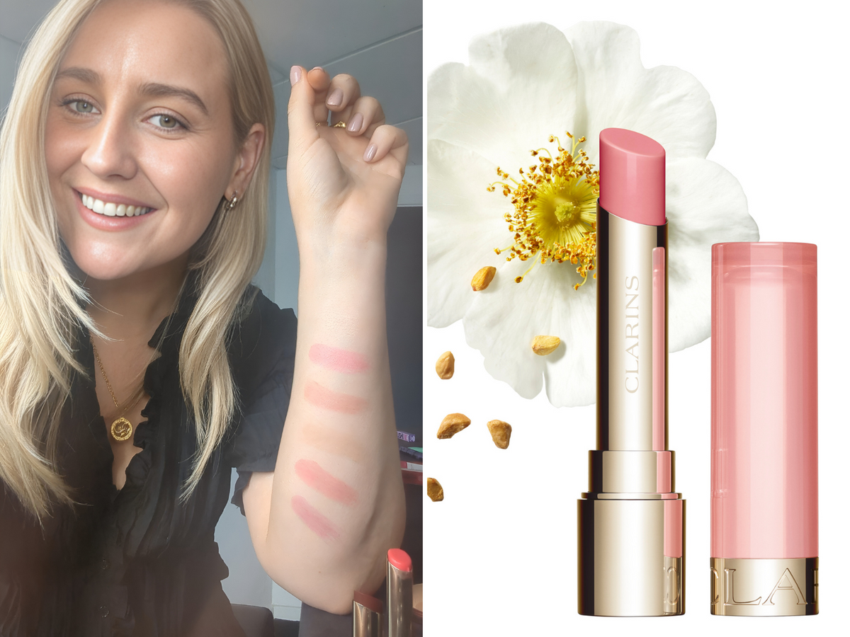 Chels swatching Clarins Lip Oil Balms