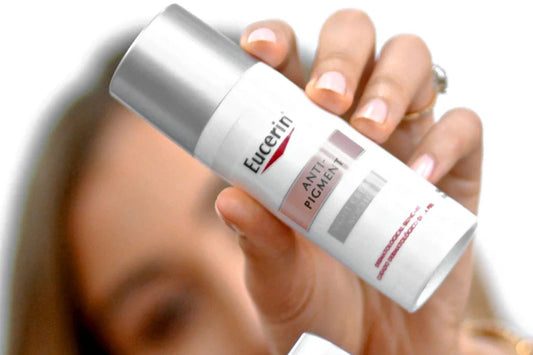 Image of Sophie Haboo holding Eucerin Anti Pigment Serum