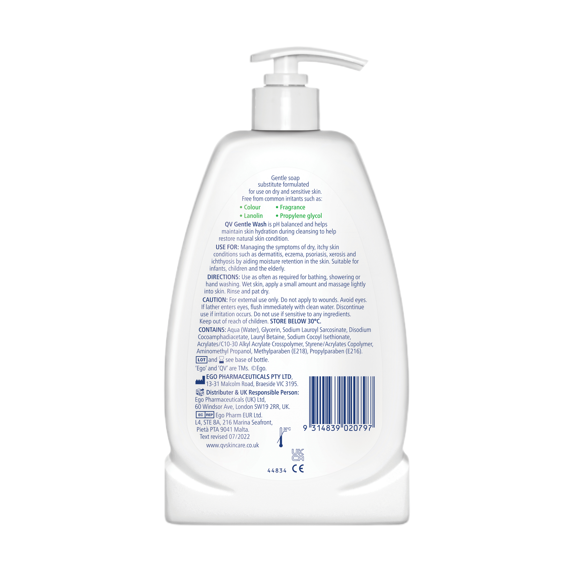 QV Gentle Wash Soap Alternative for Dry Skin Conditions