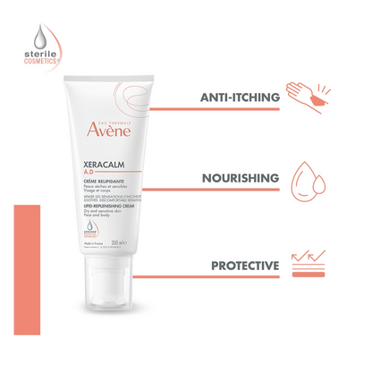 Avene Xeracalm AD Creme – 400 Ml, Für Trockene & Empfindliche Haut, Beruhigende Pflege