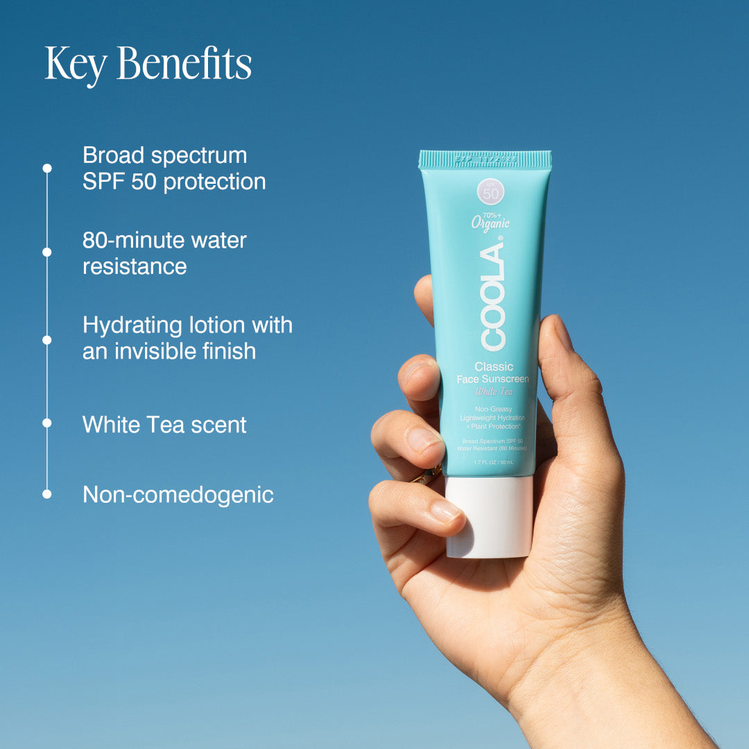 Coola Classic Face Sunscreen White Tea SPF50