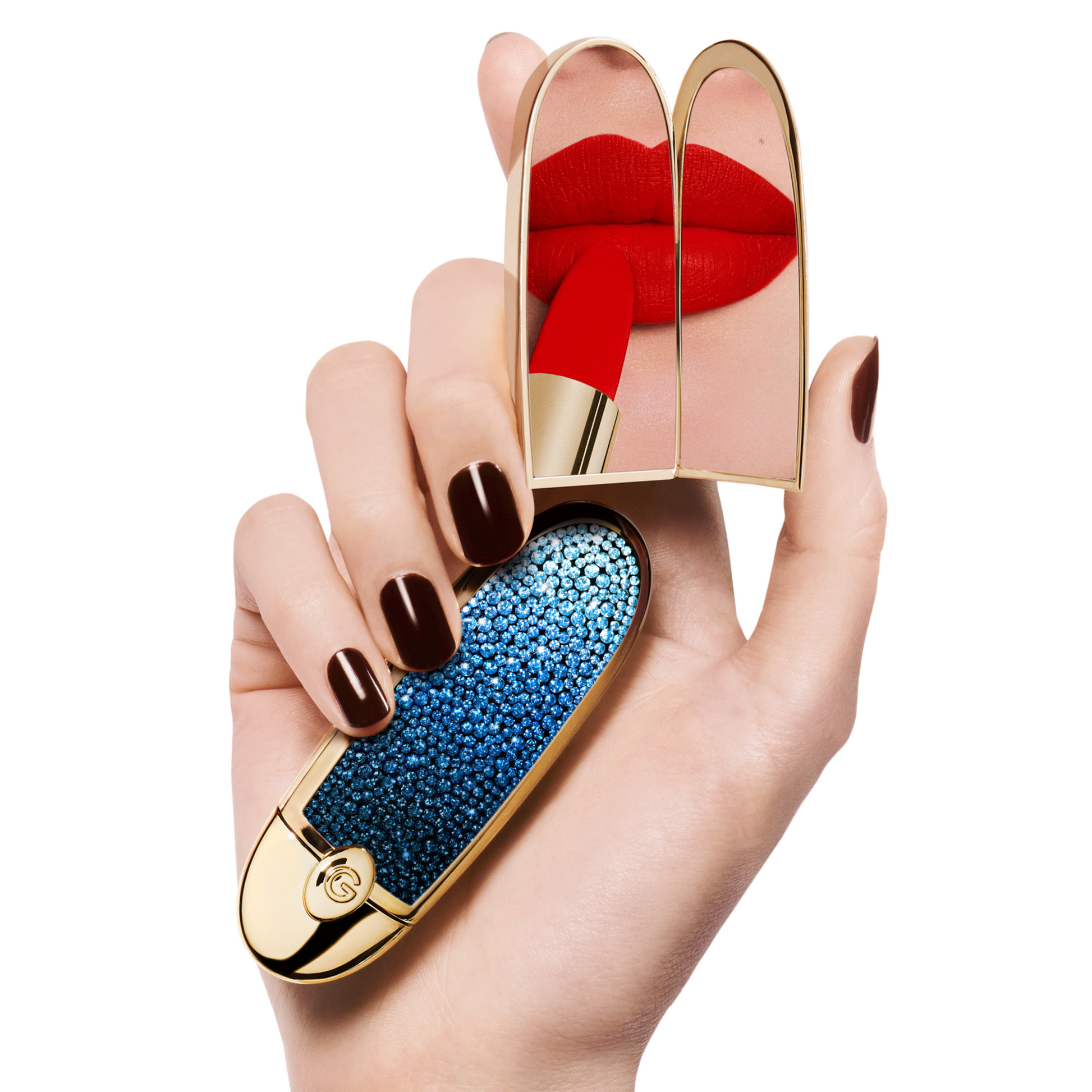 GUERLAIN Rouge G The Double Mirror Jewel Lipstick Case