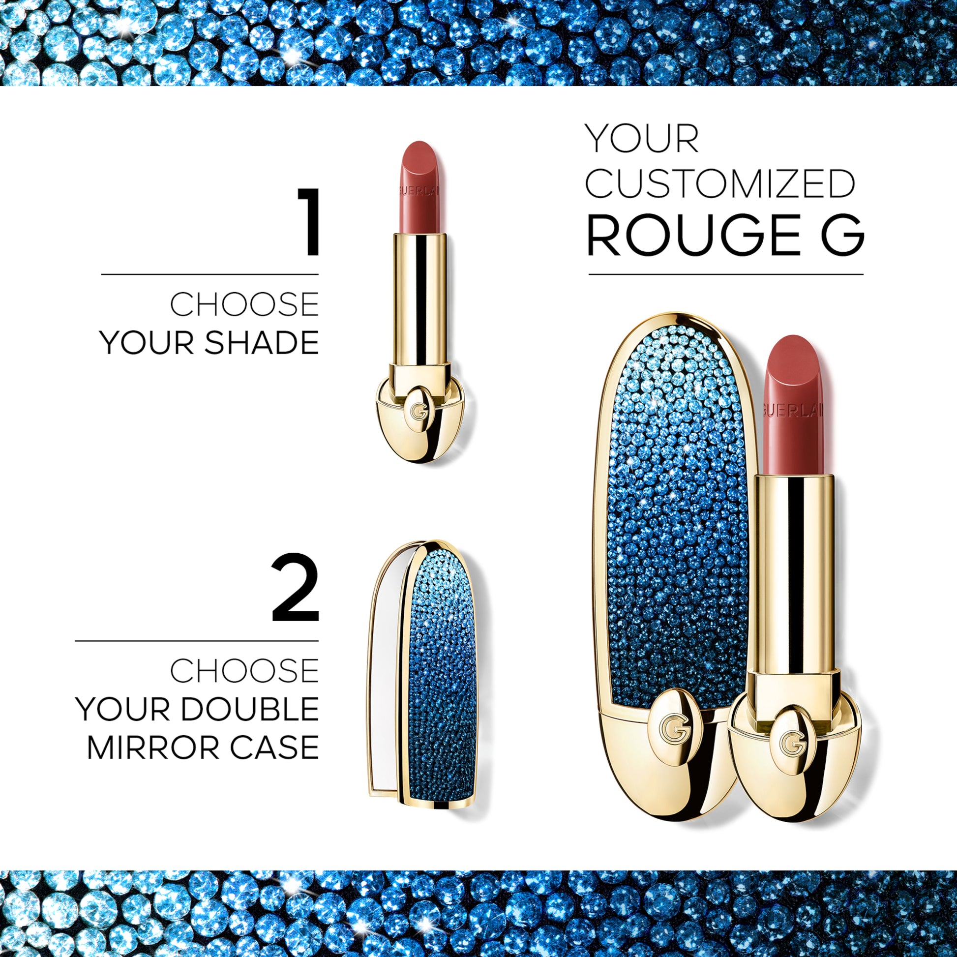 GUERLAIN Rouge G The Double Mirror Jewel Lipstick Case