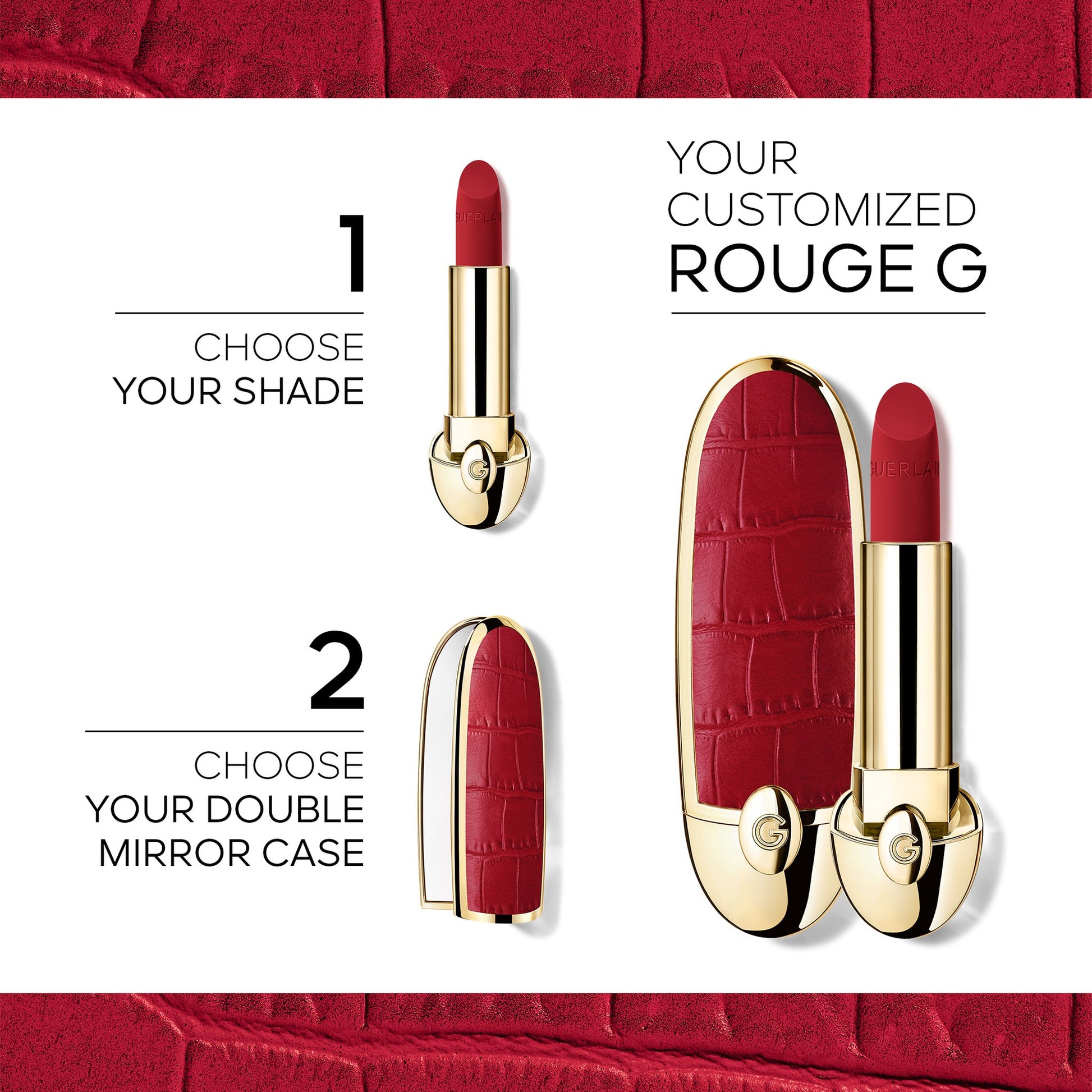 GUERLAIN Rouge G The Double Mirror Jewel Lipstick Case