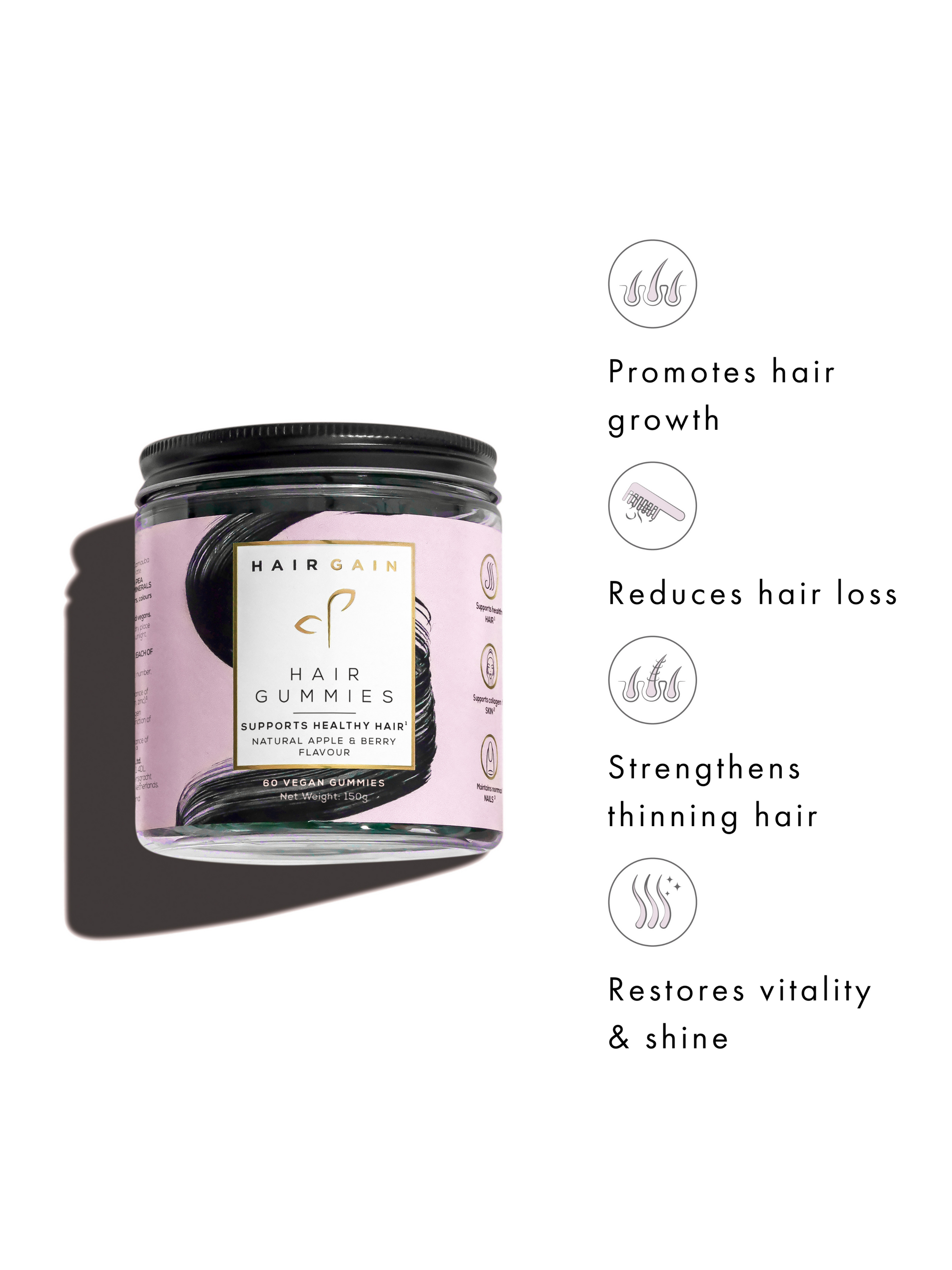 Hair Gain Vegan Hair Gummies Duo Set 2 x 60