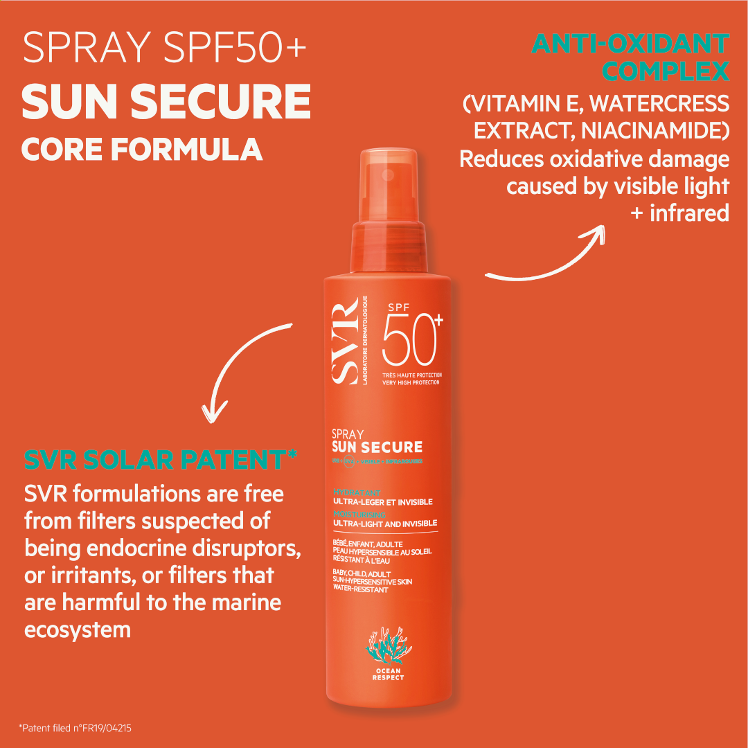 SVR Sun Secure Face & Body Spray SPF50+