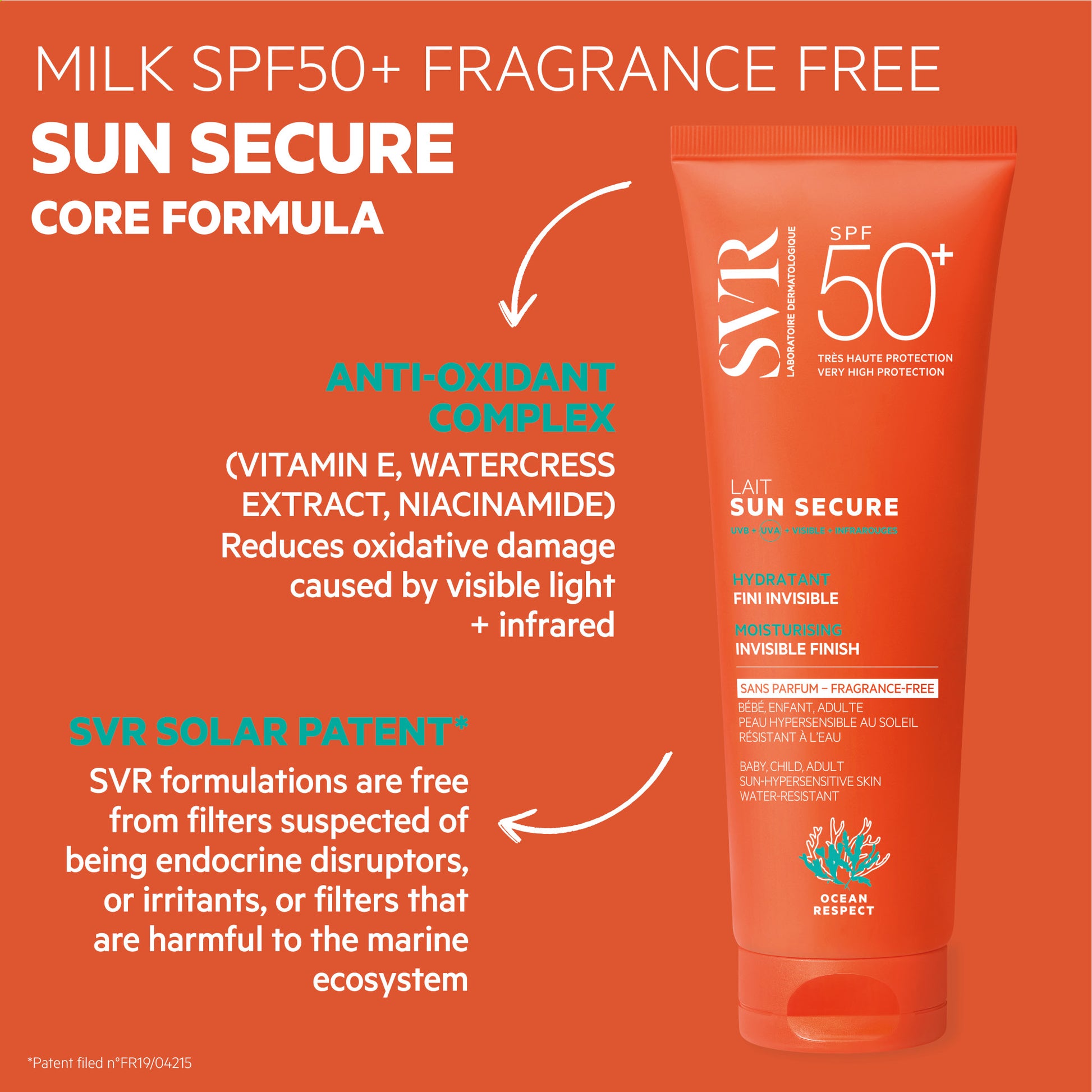 SVR Sun Secure Face & Body Milk SPF50+ Unscented