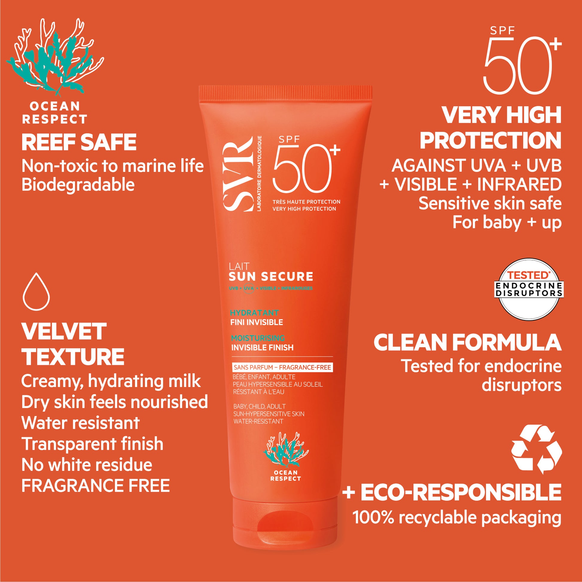 SVR Sun Secure Face & Body Milk SPF50+ Unscented