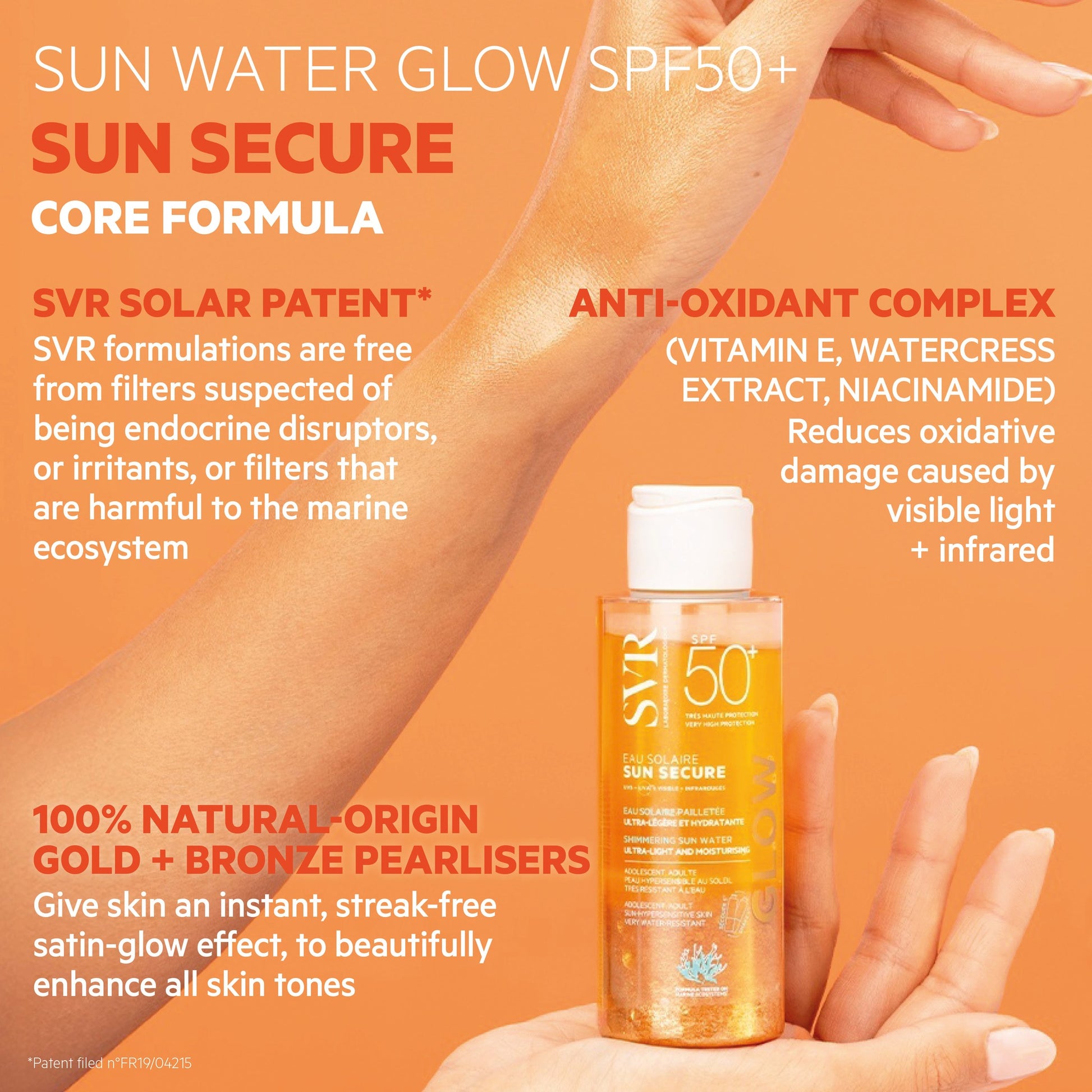 SVR Sun Secure Shimmering Sun Water SPF50+