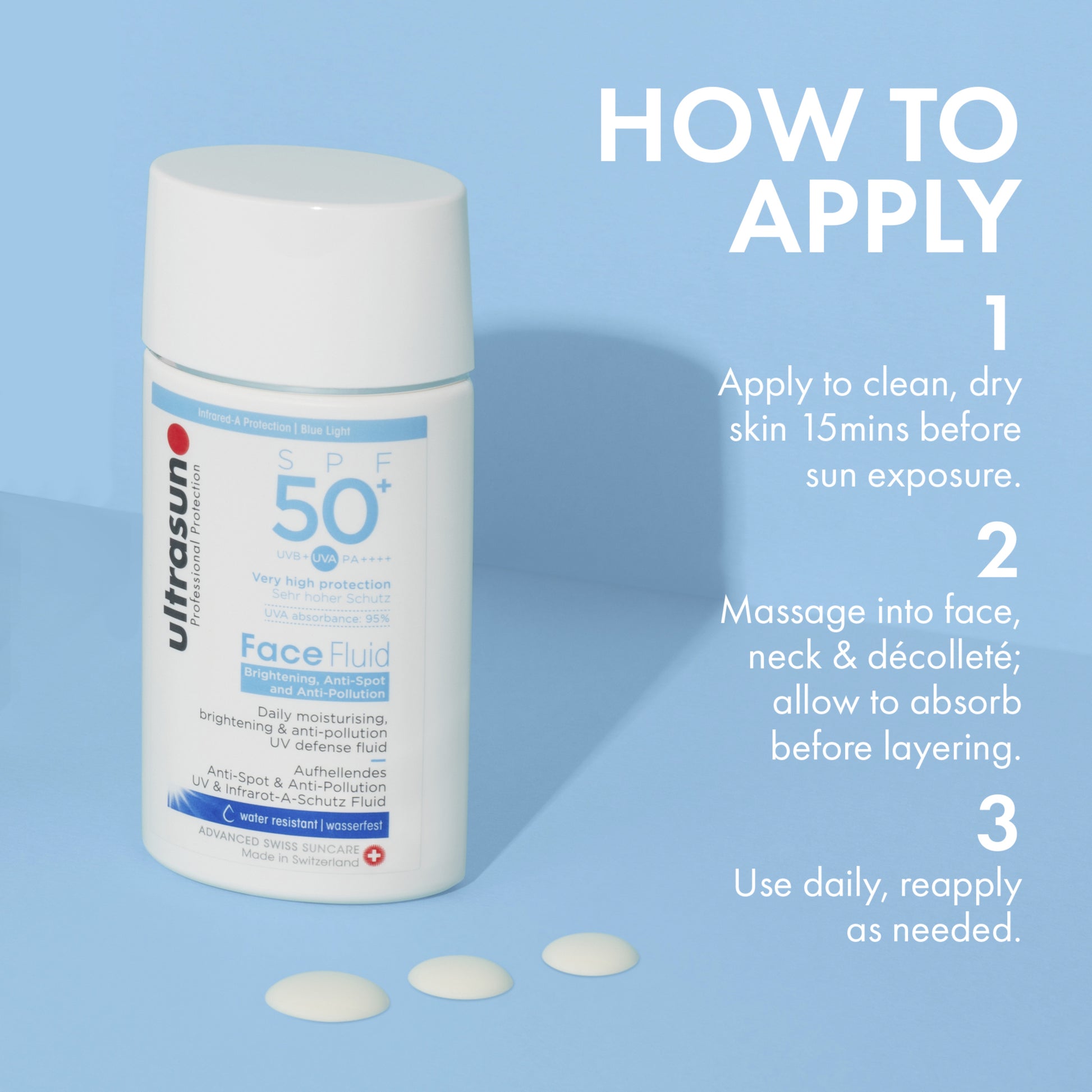 Ultrasun Face Fluid Brightening, Anti-Spot and Anti-Pollution SPF50+