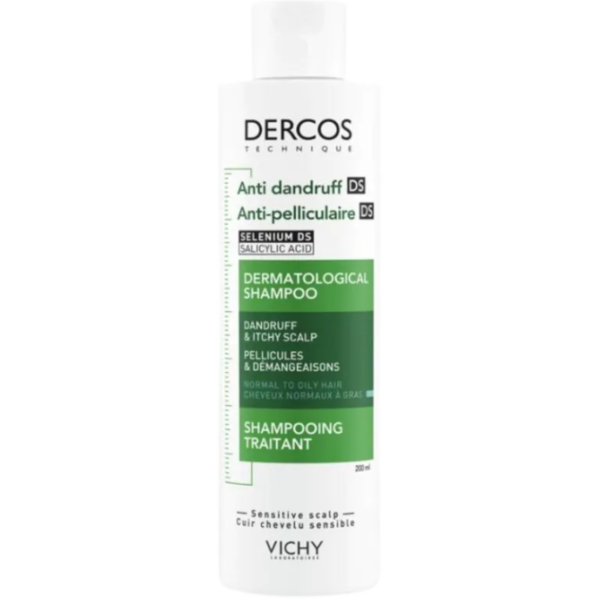 Vichy Dercos Anti-Dandruff Advanced Action Shampoo for Normal to Oily Hair - 200ml