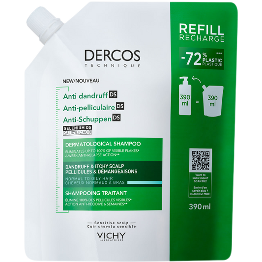 Vichy Dercos Anti-Dandruff Shampoo for Normal to Oily Hair Refill