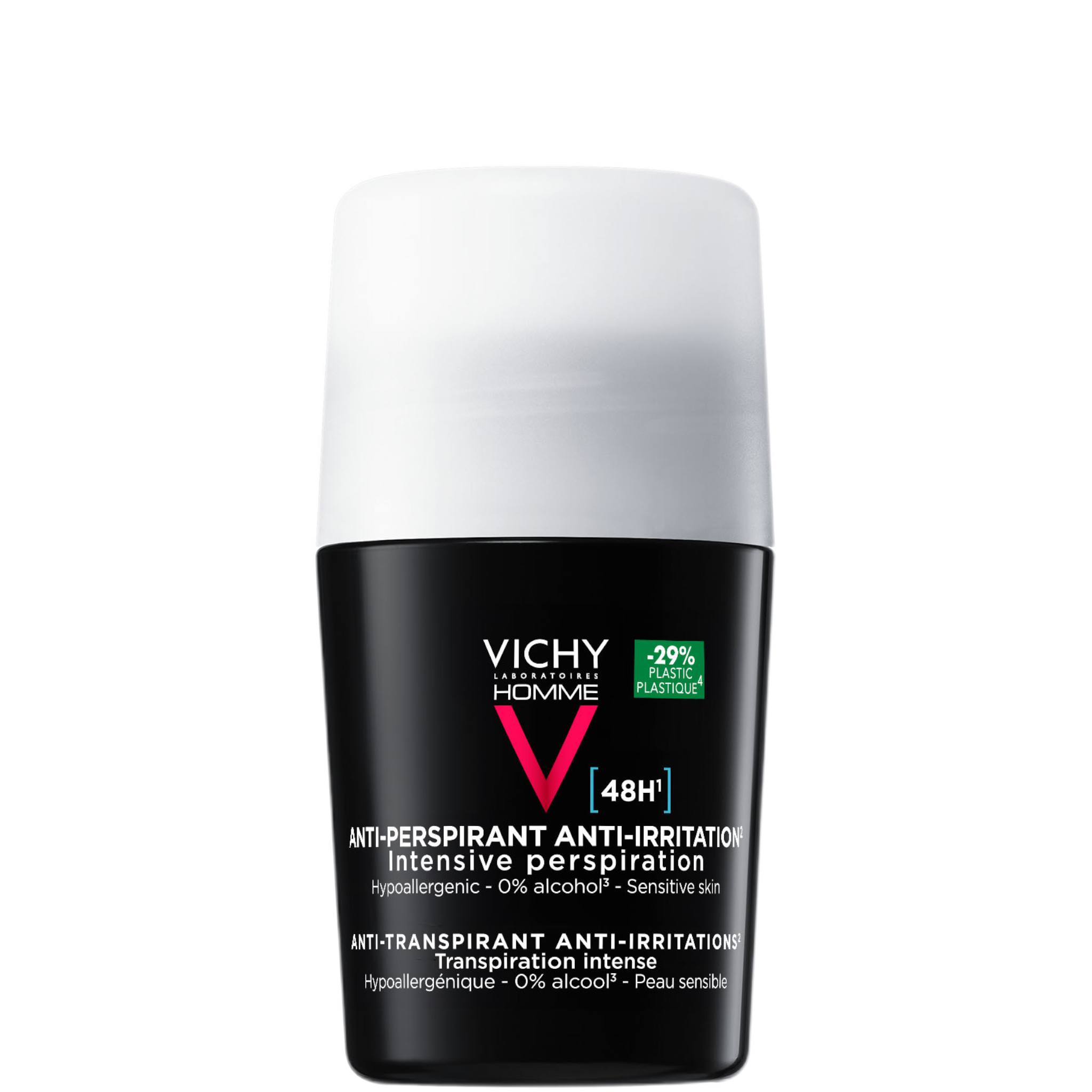 Vichy Homme 48hr Anti Perspirant Sensitive Skin Deodorant Roll-on - 50ml