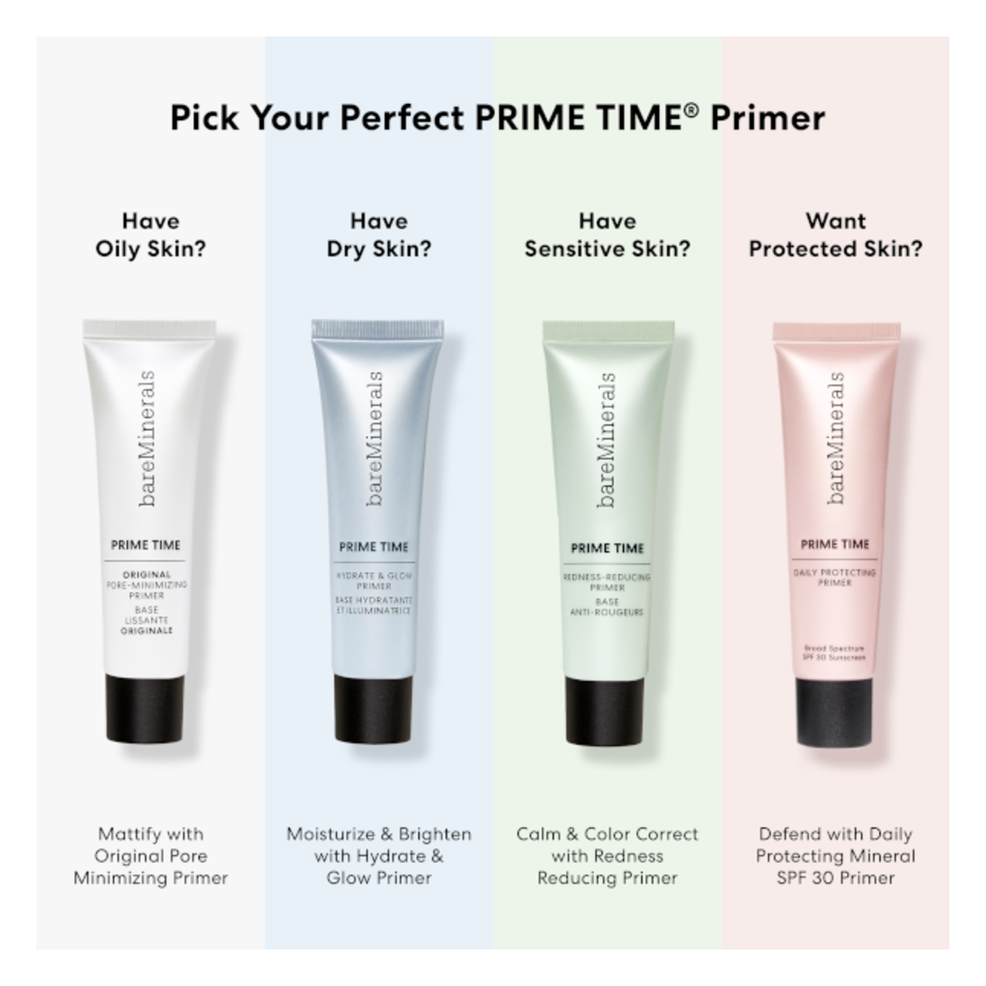 bareMinerals Prime Time Redness Reducing Primer – Escentual