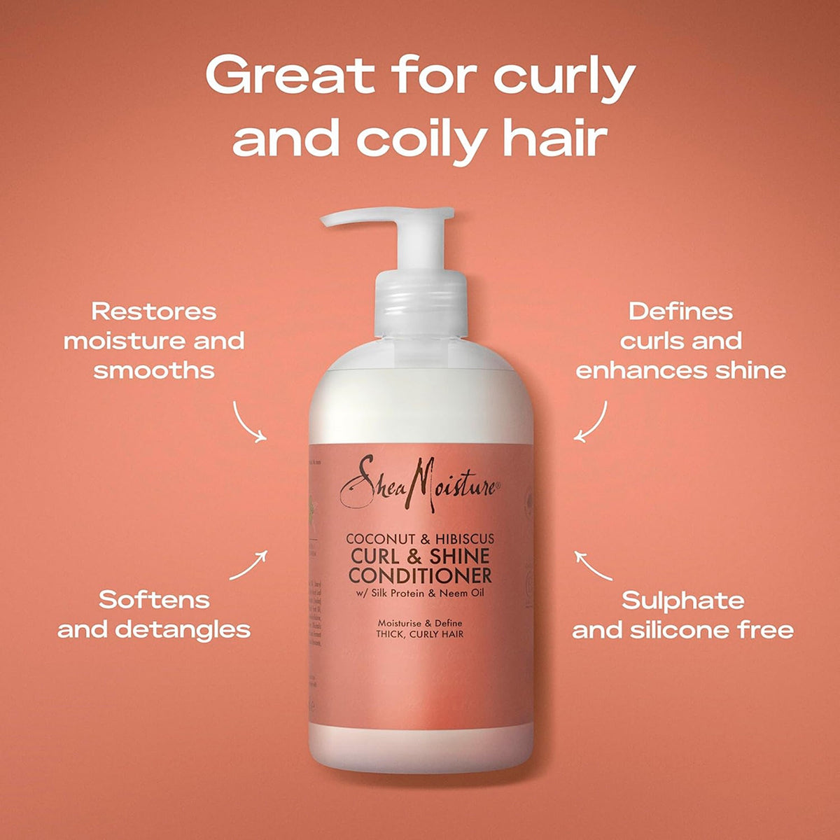 Shea Moisture Coconut & Hibiscus Conditioner 384ml Lifestyle