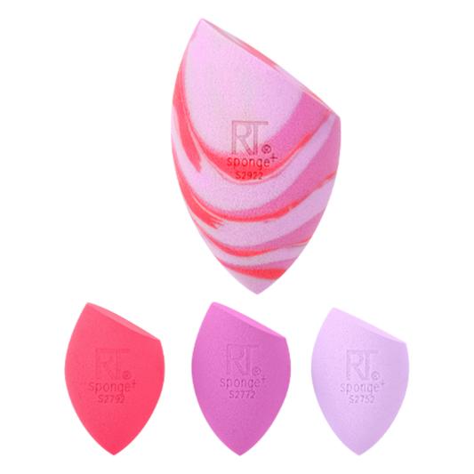 Real Techniques Miracle Complexion Sponge & 3 Sponge Minis - Berry Pop Collection
