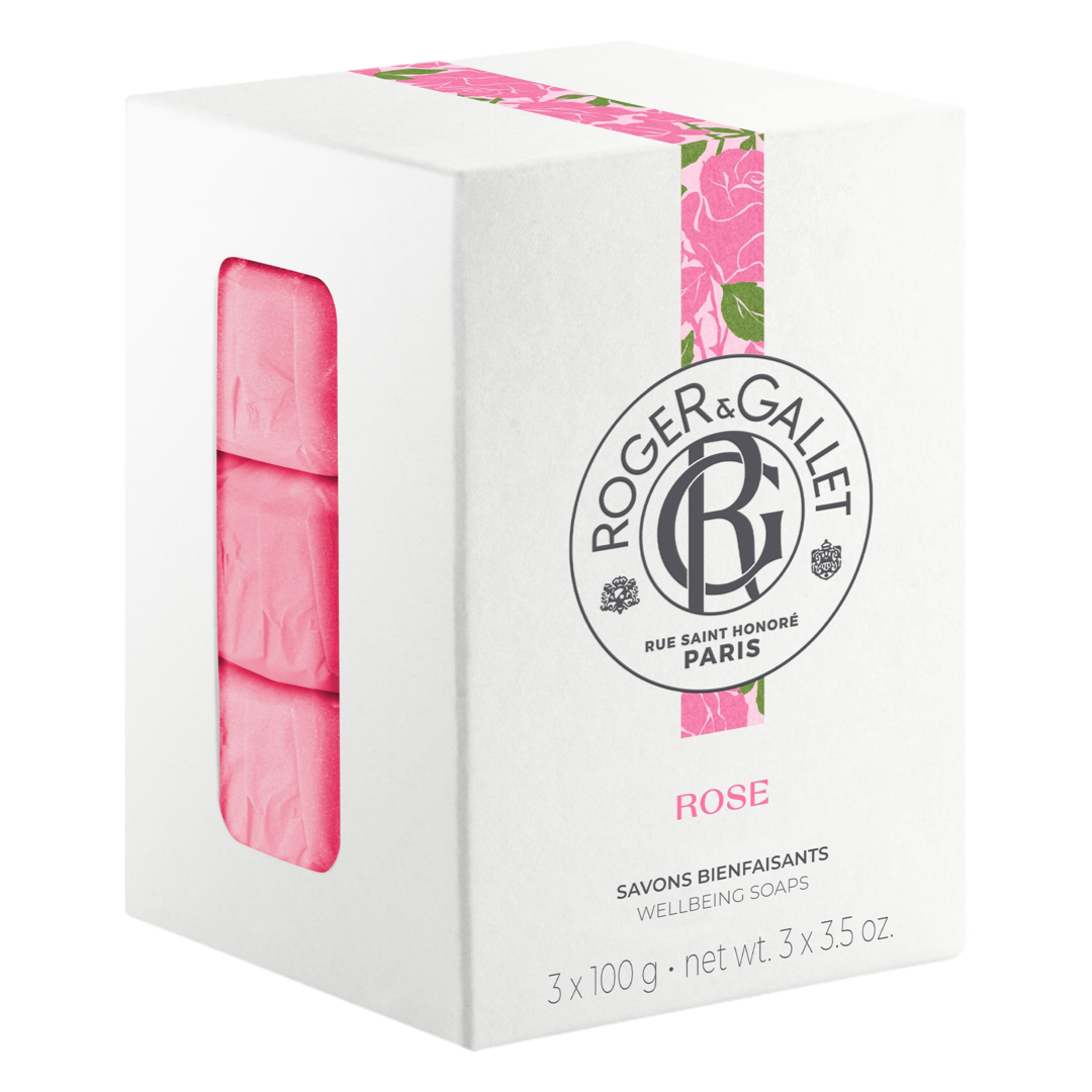 Roger & Gallet Rose Wellbeing Soaps - 3 x 100g