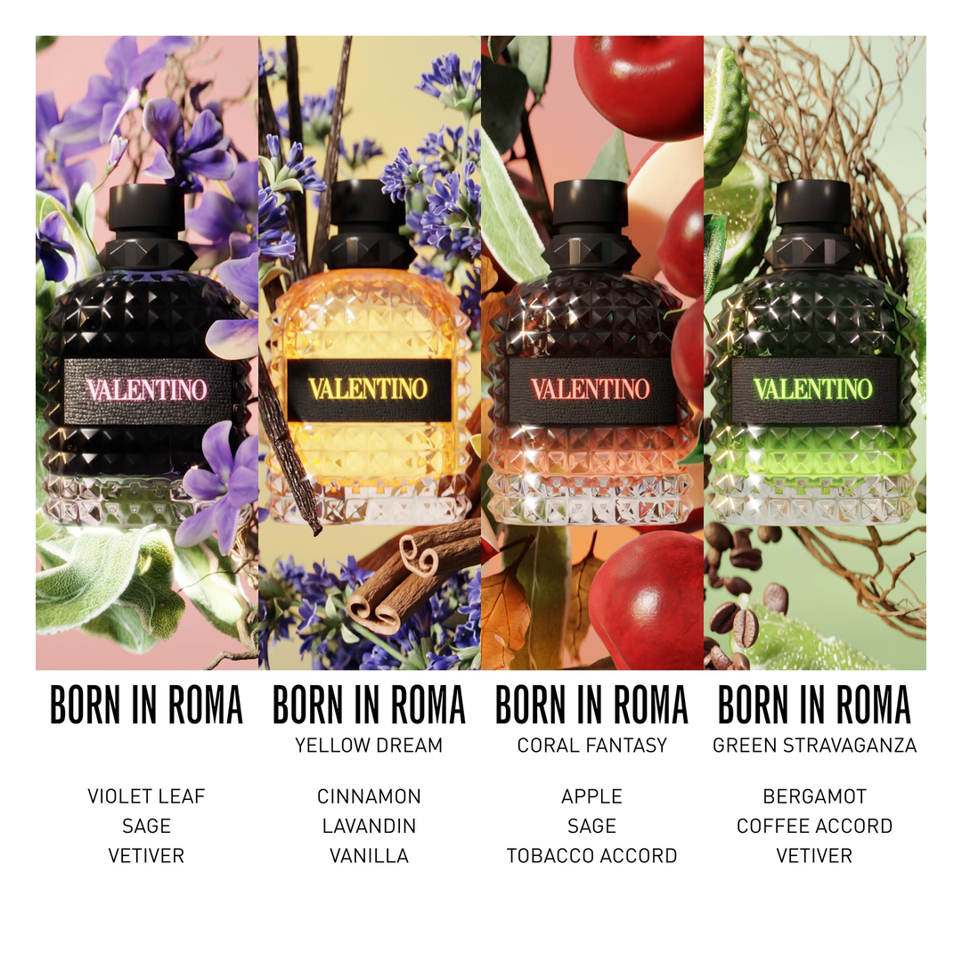 valentino tobacco perfume Uomo Born In Roma Coral Fantasy 3.4 oz EDT for men LaBellePerfumes Uomo born in roma intense is a seductive amber fougre fragrance Valentino Ladies Born in Roma